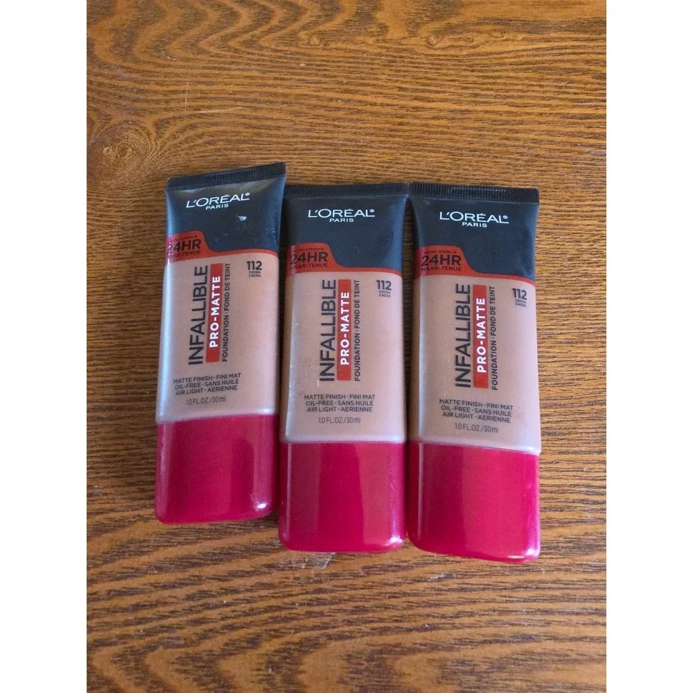 Lot of 3 L'Oréal Infallible Pro-Matte 24 Hr Foundation 112 CLASSIC TAN ‎ NEW